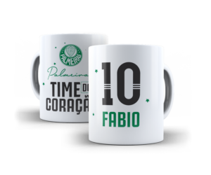 Caneca Palmeiras Time do Coração (personalize com time e número)