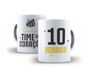 Caneca Santos Time do Coração (personalize com time e número)